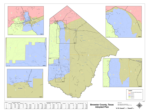 Map of Brewster County Commissioner Precincts